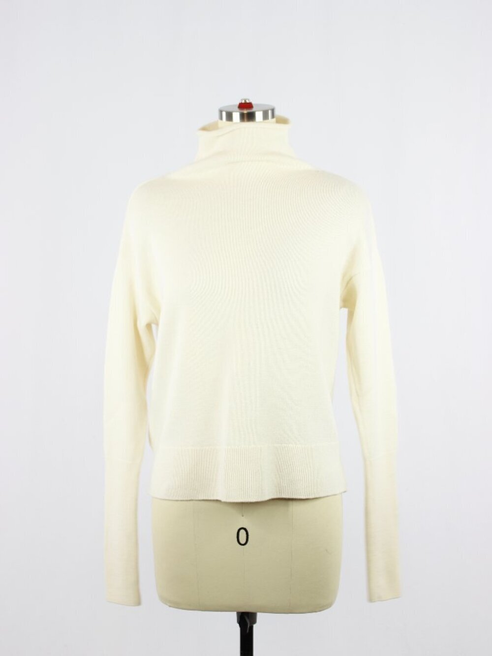 Aritzia WILFRED Cyprie Oak Ivory Merino Wool Mock Neck Sweater, Size XS